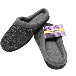 HomeTop womens slip on slippers Comfort Memory Foam Size M 7 - 8 Gray NEW NWT